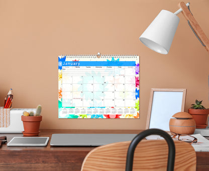 2026-2027 Monthly Spiral-Bound Wall / Desk Calendar -  Desktop / Wall Blotter Calendar / Planner - (Edition #01)