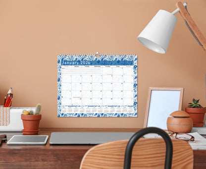 2025-2026 Monthly Spiral-Bound Wall / Desk Calendar - Desktop / Wall Blotter Calendar / Planner - (Edition #21)