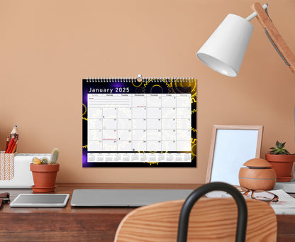 2024-2025 Monthly Spiral-Bound Wall / Desk Calendar - Desktop / Wall Blotter Calendar / Planner - (Edition #09)
