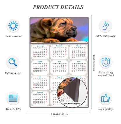 2026 Magnetic Calendar - Today is My Lucky Day (Fade, Tear, and Water Resistant)- Dogs Themed 012