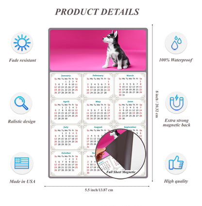 2026 Magnetic Calendar - Today is My Lucky Day (Fade, Tear, and Water Resistant)- Dogs Themed 023