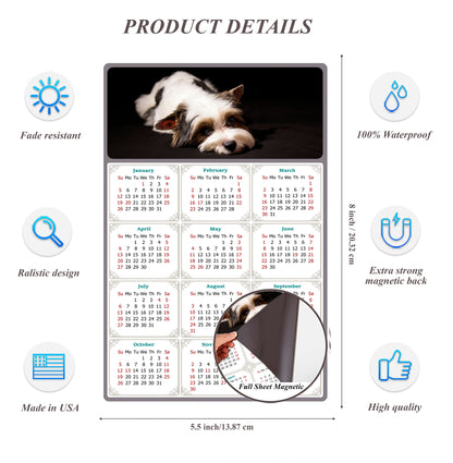 2026 Magnetic Calendar - Today is My Lucky Day (Fade, Tear, and Water Resistant)- Dogs Themed 018