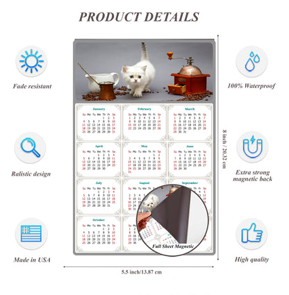 2026 Magnetic Calendar - Today is My Lucky Day (Fade, Tear, and Water Resistant)- Cat Themed 019