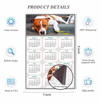2025 Magnetic Calendar - Today is My Lucky Day (Fade, Tear, and Water Resistant)- Dogs Themed 017