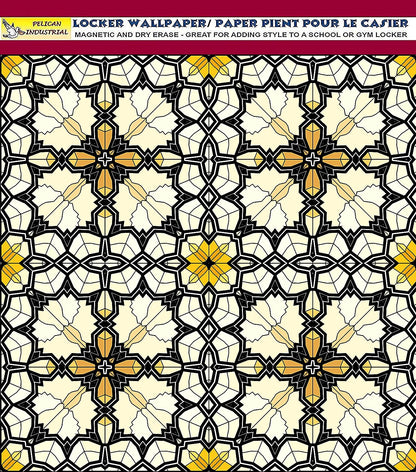 PELICAN INDUSTRIAL Deluxe School Locker Magnetic Wallpaper (Full Sheet Magnetic) - Full Cover Standard Half Lockers Pack of 12 Sheets - (Geometric vr53)
