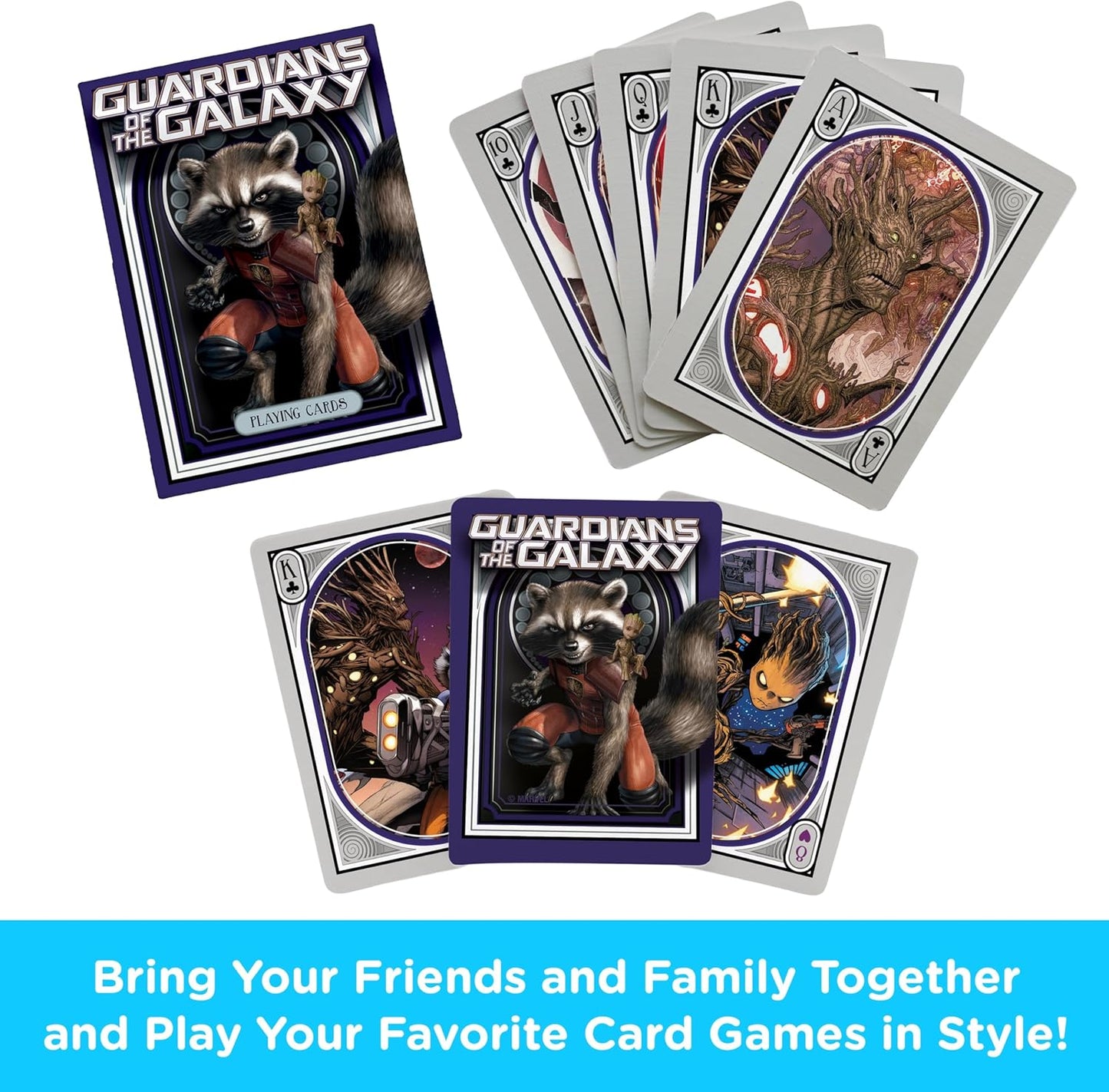 AQUARIUS Marvel Guardians of the Galaxy Rocket & Groot Playing Cards