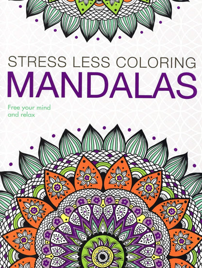 Stress Less Coloring Books of Mandalas Paperback Book