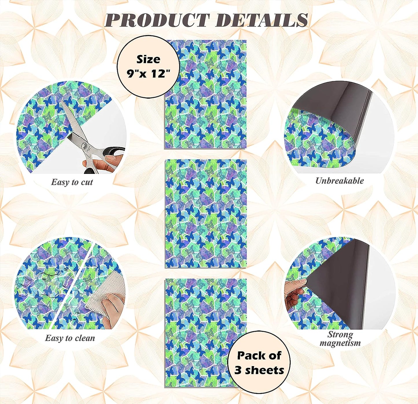 PELICAN INDUSTRIAL Magnetic Locker Wallpaper - Remove & Reuse Decorative Vinyl (Full Sheet Magnetic) - Made in USA - Fade, Tear and Water Resistant - Pack of 3 Sheets (vb056)
