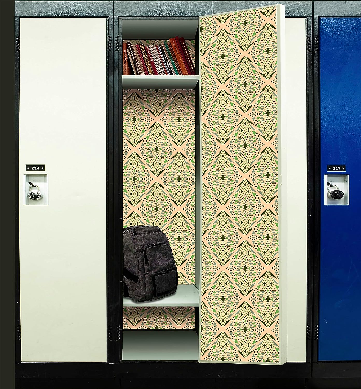PELICAN INDUSTRIAL Magnetic Locker Wallpaper (Full Sheet Magnetic) - Trimmable, Easy Install, Remove & Reuse - Pack of 3 Sheets - Geometric Pattern (vb046)