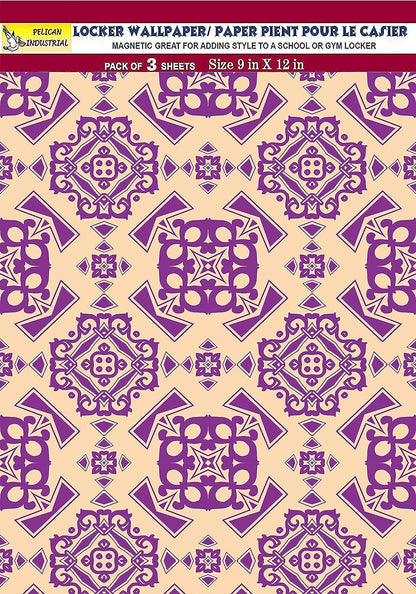 PELICAN INDUSTRIAL Magnetic Locker Wallpaper (Full Sheet Magnetic) - Flowers - Pack of 3 Sheets - v7c