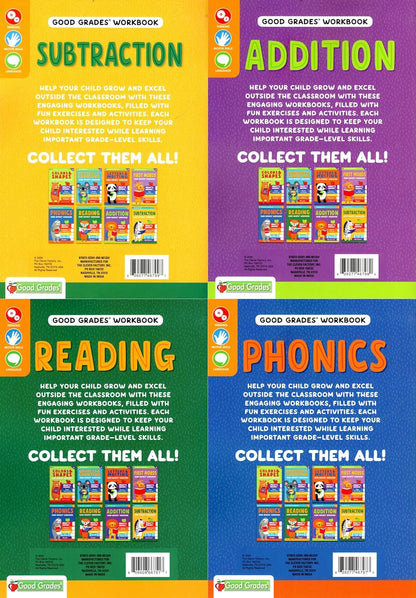 Good Grades First Grade Educational Workbooks - Set of 4 Books v6