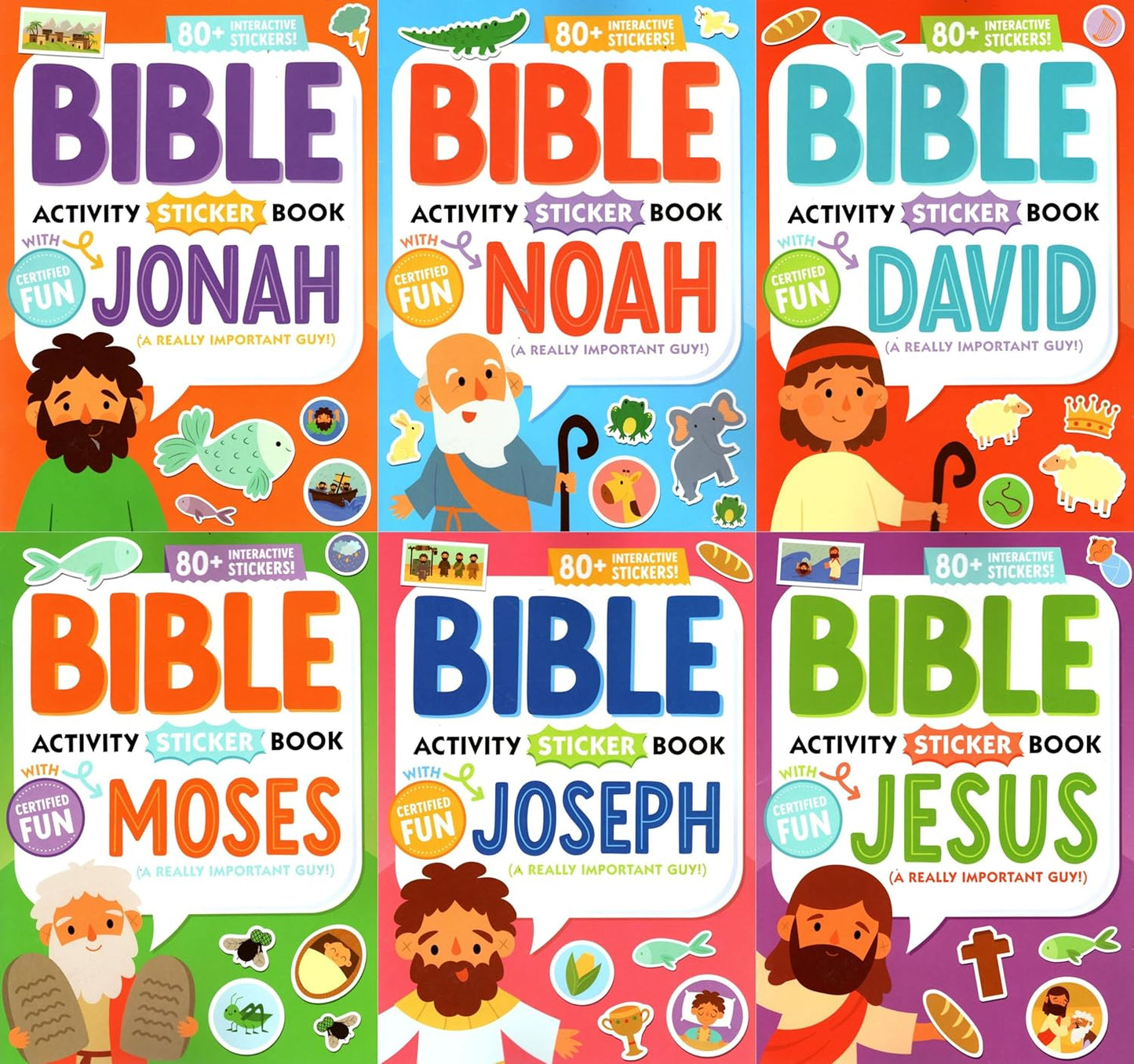 Bible Activity Jonah, Noah, Moses, Joseph, Jesus, David - Sticker Book