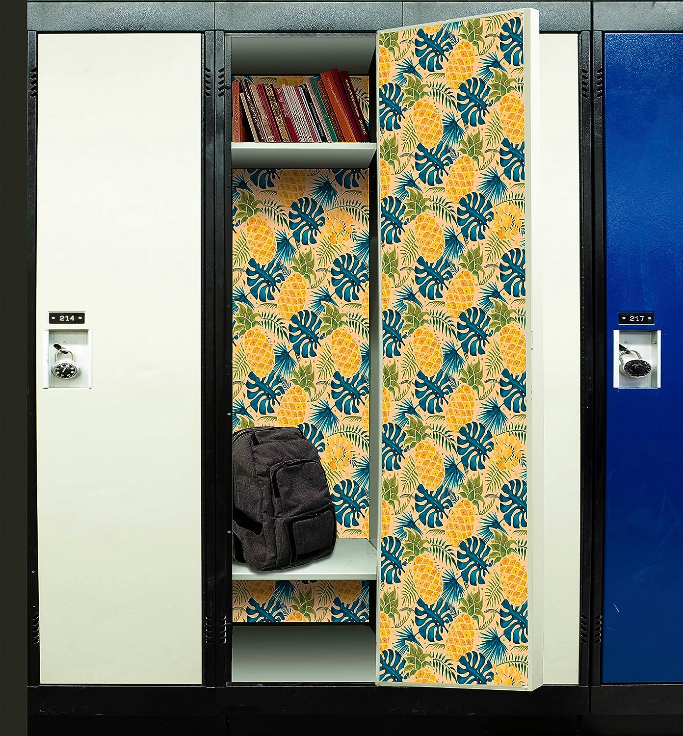 PELICAN INDUSTRIAL Magnetic Locker Wallpaper (Full Sheet Magnetic) - Trimmable, Easy Install, Remove & Reuse - (Tropical Leaves) - Pack of 3 Sheets (vb042)