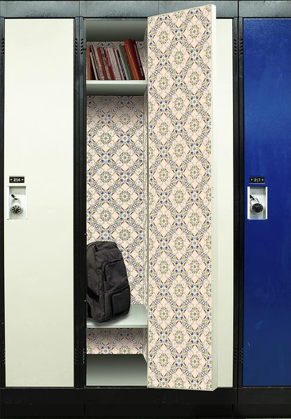 PELICAN INDUSTRIAL Deluxe School Locker Magnetic Wallpaper (Full Sheet Magnetic) - Full Cover Standard Half Lockers - Trimmable, Easy Install, Remove & Reuse - Pack of 12 Sheets - (Geometric vr37)