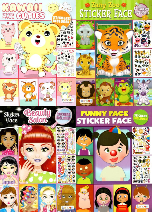 Cuties. Zany Zoo, Beauty Salon, Funny Face - Sticker Face - Sticker Activity Book