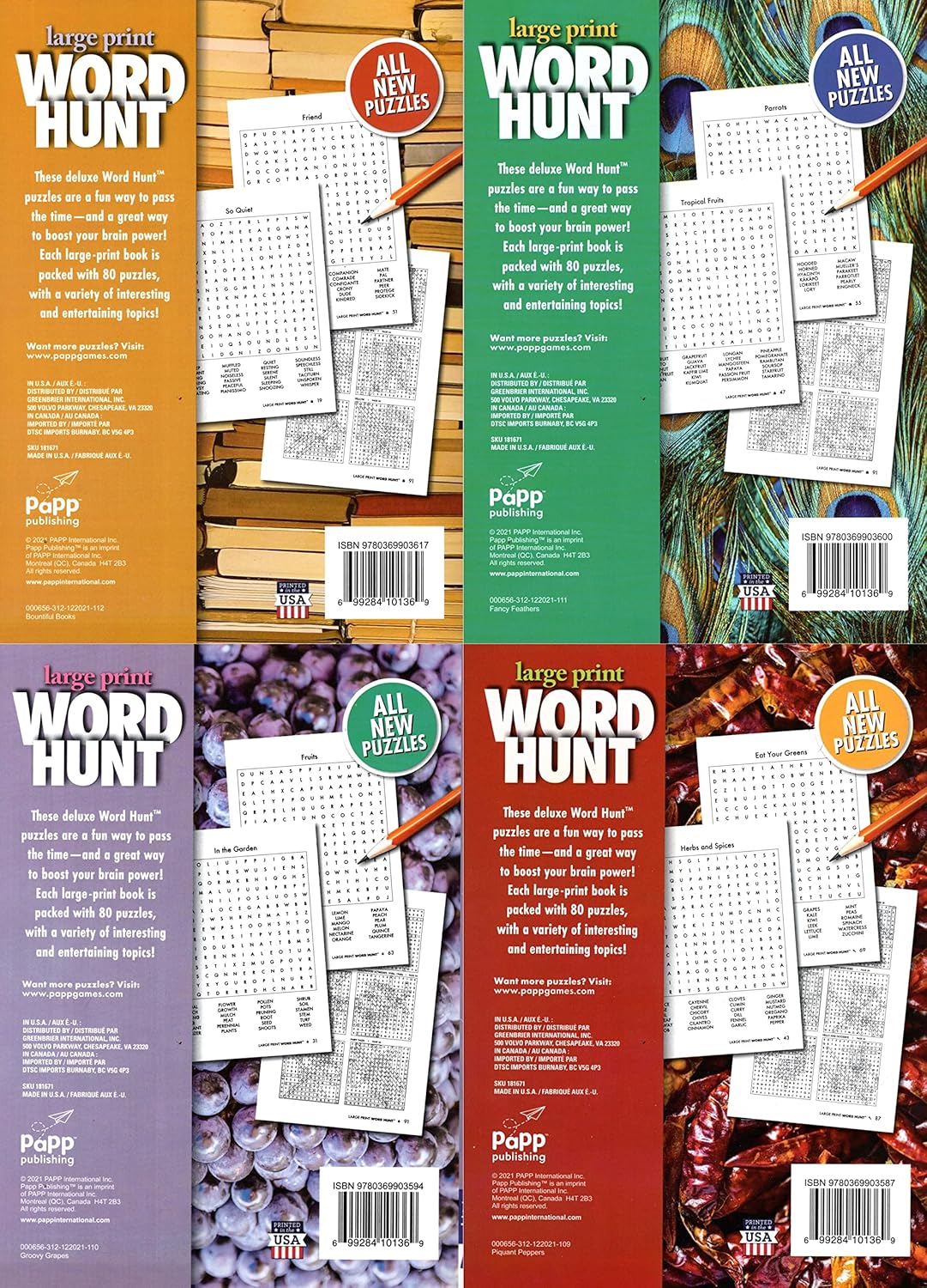 Large Print Word Hunt - All New Puzzles - Vol.109-112