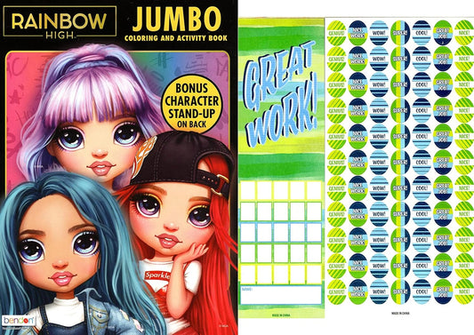 Rainbow High - Jumbo Coloring & Activity Book + Award Stickers and Charts