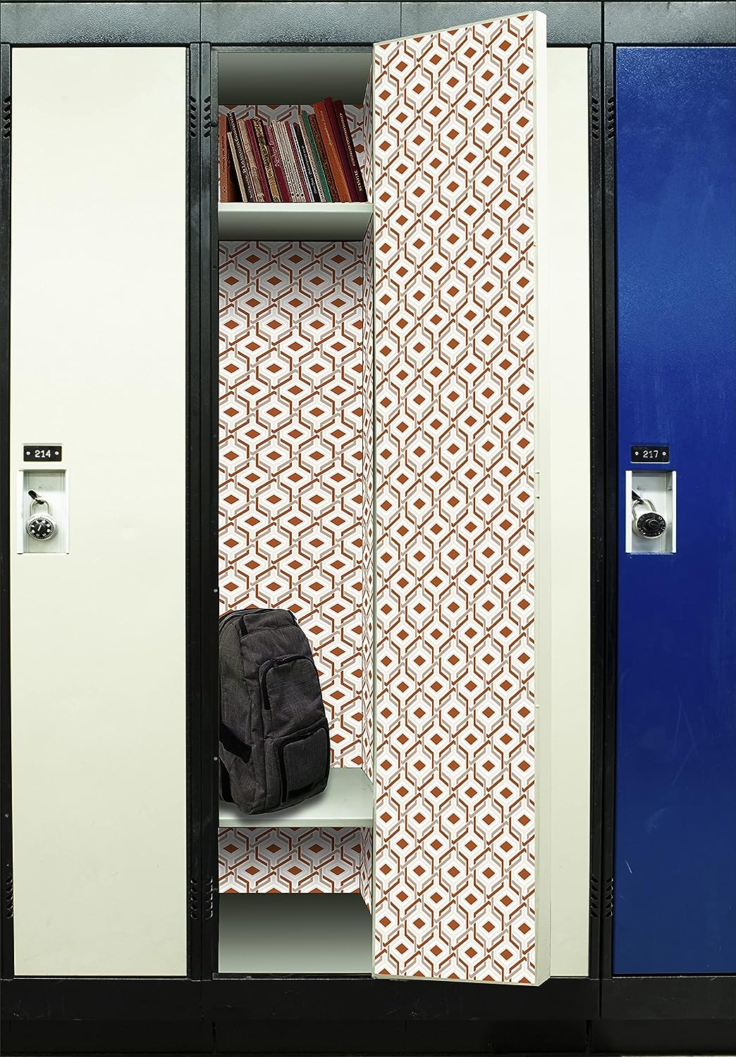 PELICAN INDUSTRIAL Magnetic School Locker Wallpaper (Full Sheet Magnetic) - Geometric - Pack of 3 Sheets - vr07