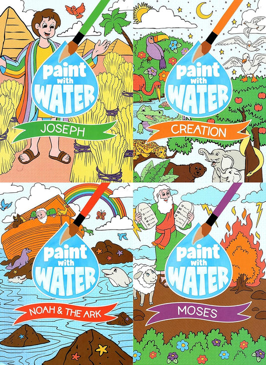 A Paint with Water - Book from the Bible - Just Add Water - Coloring Books Set