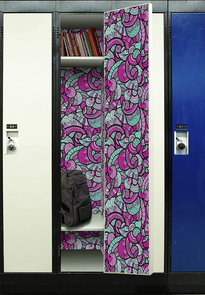 Deluxe School Locker Magnetic Wallpaper (Full sheet Magnetic) - Full Cover Standard Half Lockers - Trimmable, Easy Install, Remove & Reuse - Pack of 12 Sheets - (Bright Floral vr42)
