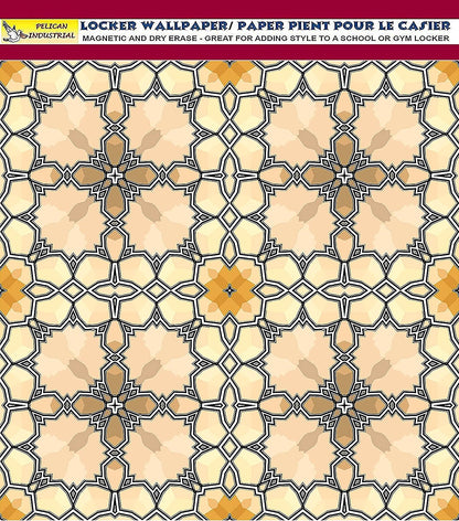 PELICAN INDUSTRIAL Deluxe School Locker Magnetic Wallpaper (Full Sheet Magnetic) - Full Cover Standard Half Lockers Pack of 12 Sheets - (Geometric vr55)