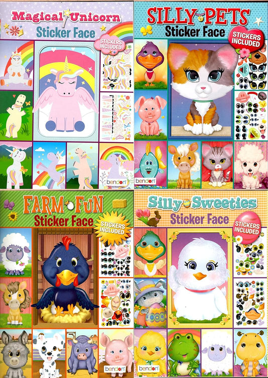 Farm Fun, Silly Sweeties, Magical Unicorn, Silly Pets Sticker Face - Books