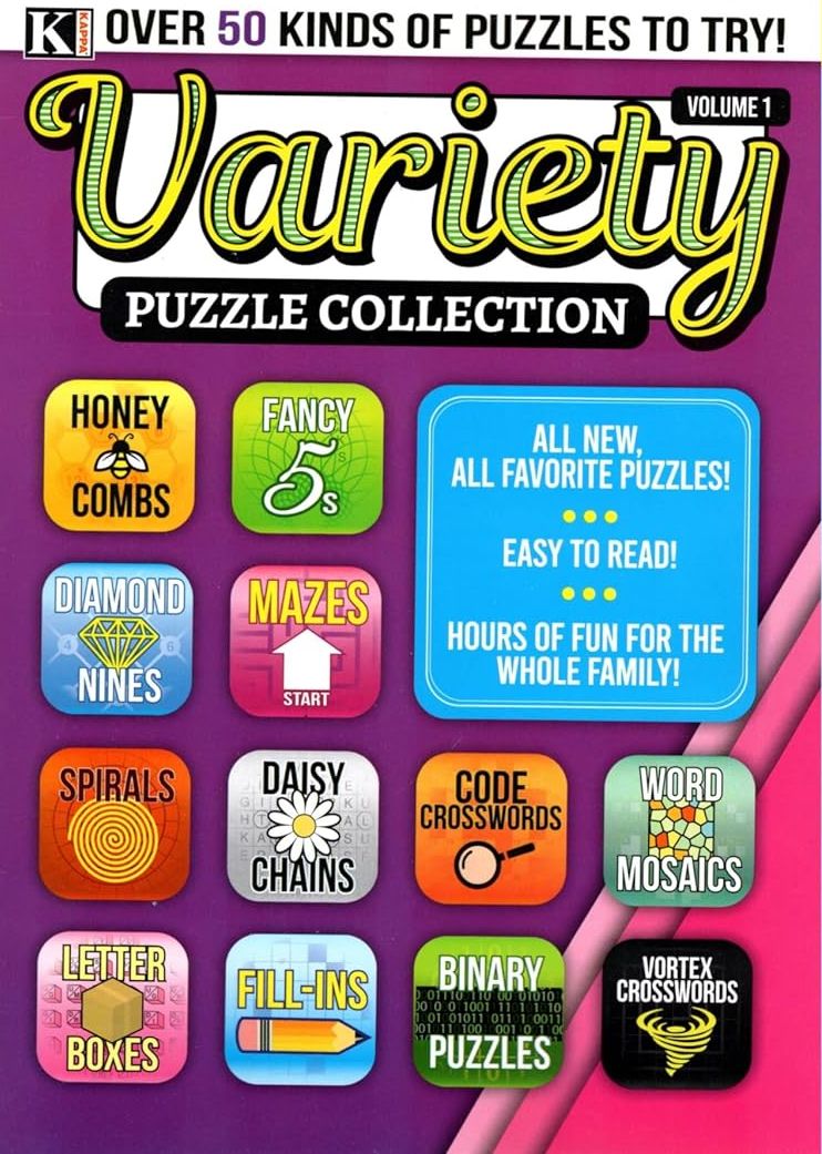 Large Print Variety Puzzle Collection - Over 50 Kinds of Puzzles - Vol.1