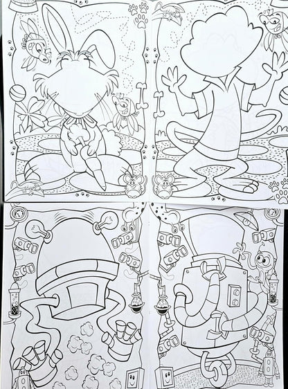 Funny Faces Sticker & Coloring Book with 50 Stickers 4-Pack (Assorted)