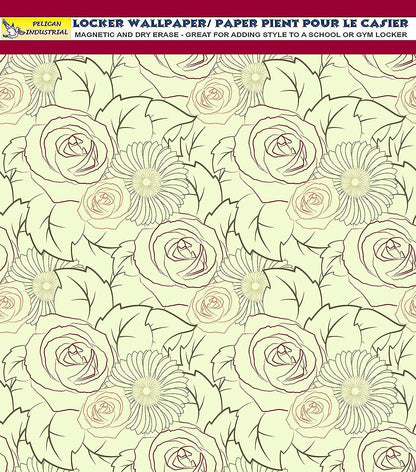 PELICAN INDUSTRIAL Deluxe School Locker Magnetic Wallpaper (Full Sheet Magnetic) - Full Cover Standard Half Lockers Pack of 12 Sheets - (Flowers vr69)