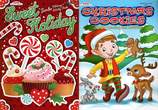 Sweet Holiday and Christmas Cookies - Christmas Giant Coloring & Activity Book (Set of 2 Books)