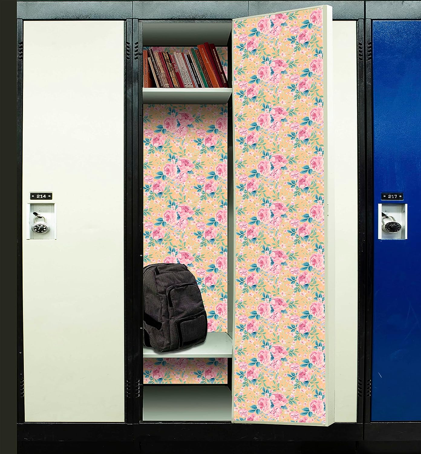 PELICAN INDUSTRIAL Magnetic Locker Wallpaper (Full Sheet Magnetic) - Trimmable, Easy Install, Remove & Reuse - Pack of 3 Sheets - Flowers vb017