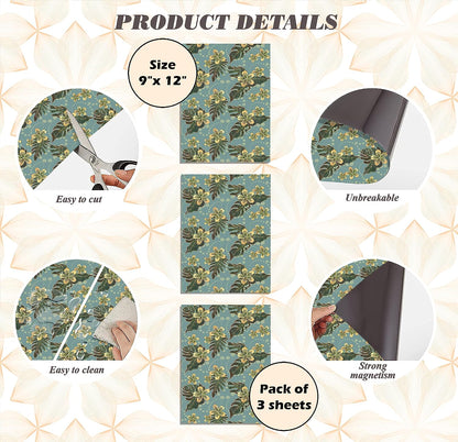 PELICAN INDUSTRIAL Locker Wallpaper Magnetic (Full Sheet Magnetic) - Remove & Reuse Decorative Vinyl - Made in USA - Fade, Tear and Water Resistant - Pack of 3 Sheets (Tropical Paradise) (vb063)