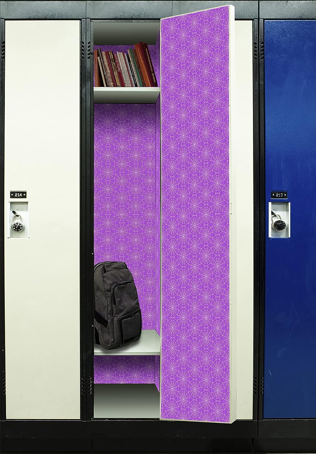 PELICAN INDUSTRIAL Deluxe School Locker Magnetic Wallpaper (Full Sheet Magnetic) - Full Cover Standard Half Lockers - Trimmable, Easy Install, Remove & Reuse - Pack of 12 Sheets - (Violet vr60)