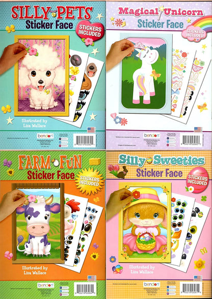 Farm Fun, Silly Sweeties, Magical Unicorn, Silly Pets Sticker Face - Books