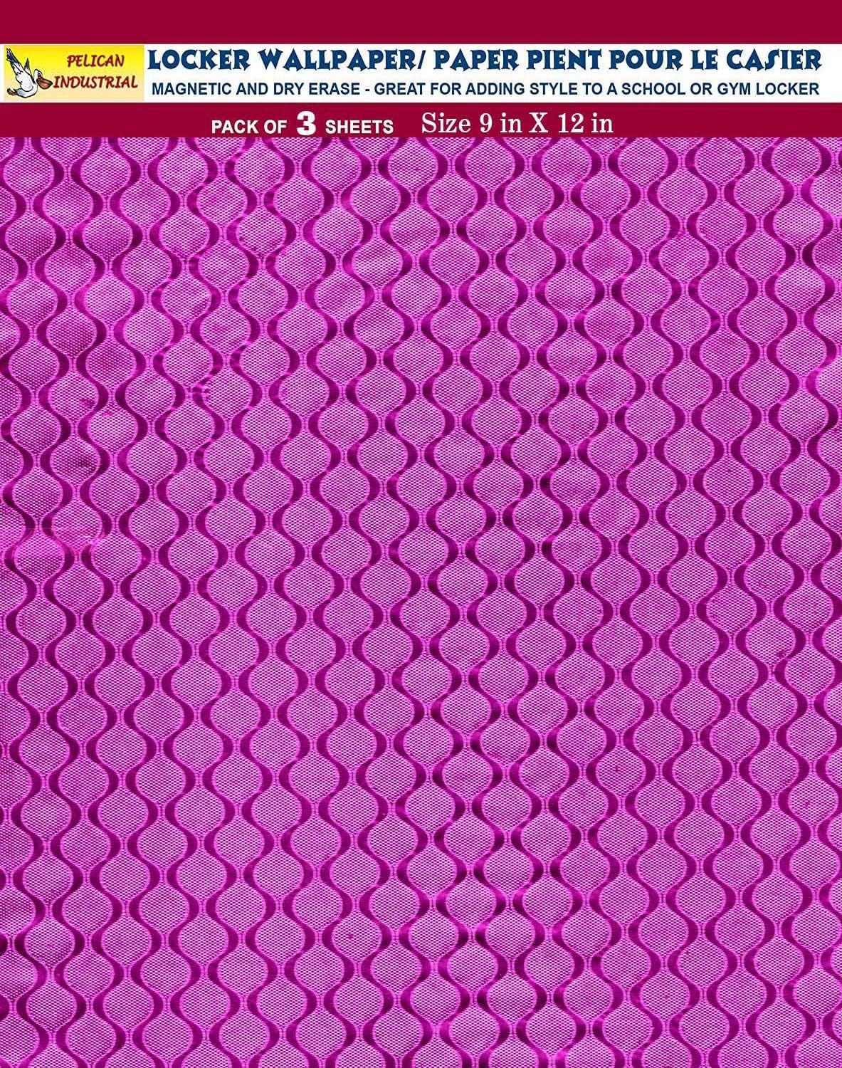 PELICAN INDUSTRIAL Magnetic Locker Wallpaper (Full Sheet Magnetic) Dry Erasable - Glitter Sparkles Designs, Embossed Foil - Pack of 3 Sheets - v6s