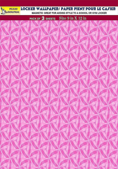 PELICAN INDUSTRIAL Magnetic Locker Wallpaper (Full Sheet Magnetic) - Remove & Reuse Decorative Vinyl - Made in USA - Fade, Tear and Water Resistant - (Pink Geometric) - Pack of 3 Sheets (vb069)