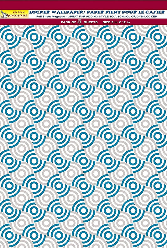 PELICAN INDUSTRIAL Magnetic School Locker Wallpaper (Full Sheet Magnetic) - Geometric - Pack of 3 Sheets - vr08