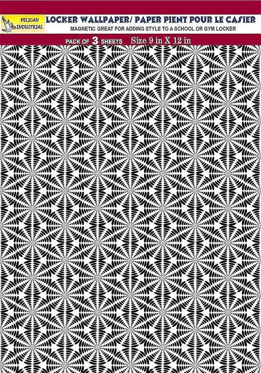 PELICAN INDUSTRIAL Magnetic Locker Wallpaper (Full Sheet Magnetic) - Trimmable, Easy Install, Remove & Reuse - Pack of 3 Sheets - Geometric Pattern (vb034)