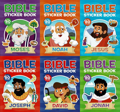 Bible Activity Jonah, Noah, Moses, Joseph, Jesus, David - Sticker Book