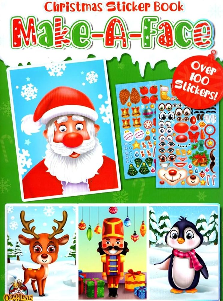 Christmas Sticker Book - Make-A-Face - Over 100 Stickers! v2