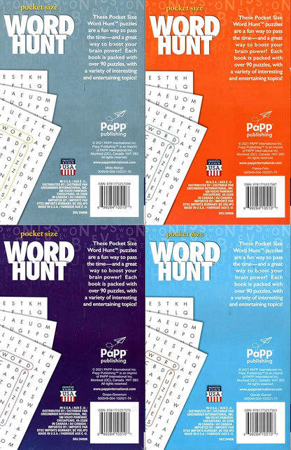 Large Print Word Hunt - All New Puzzles - (Pocket Size) - Vol.73-76 (Set of 4)