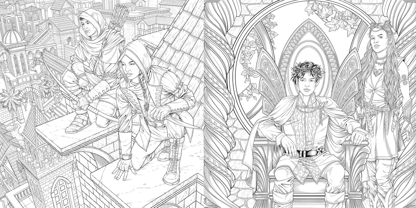Crowns and Flames Coloring Book: Perfect for Fans of Fourth Wing & Throne