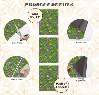 PELICAN INDUSTRIAL Magnetic Locker Wallpaper (Full Sheet Magnetic) - Remove & Reuse Decorative Vinyl - Made in USA - Fade, Tear and Water Resistant - (Tropical Leaves) - Pack of 3 Sheets (vb055)