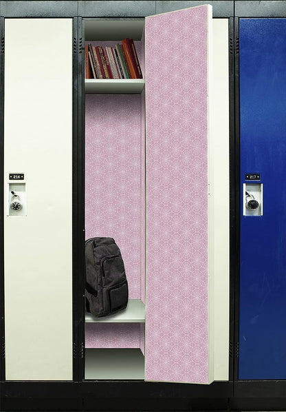 PELICAN INDUSTRIAL Deluxe School Locker Magnetic Wallpaper (Full Sheet Magnetic) - Full Cover Standard Half Lockers - Trimmable, Easy Install, Remove & Reuse - Pack of 12 Sheets - (Pink vr59)
