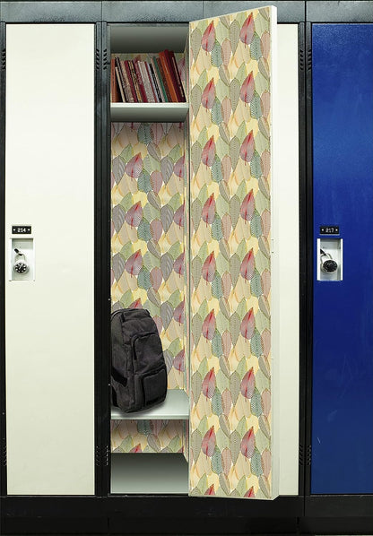 PELICAN INDUSTRIAL Deluxe School Locker Magnetic Wallpaper (Full Sheet Magnetic) - Full Cover Standard Half Lockers Pack of 12 Sheets - (Leaves vr38)
