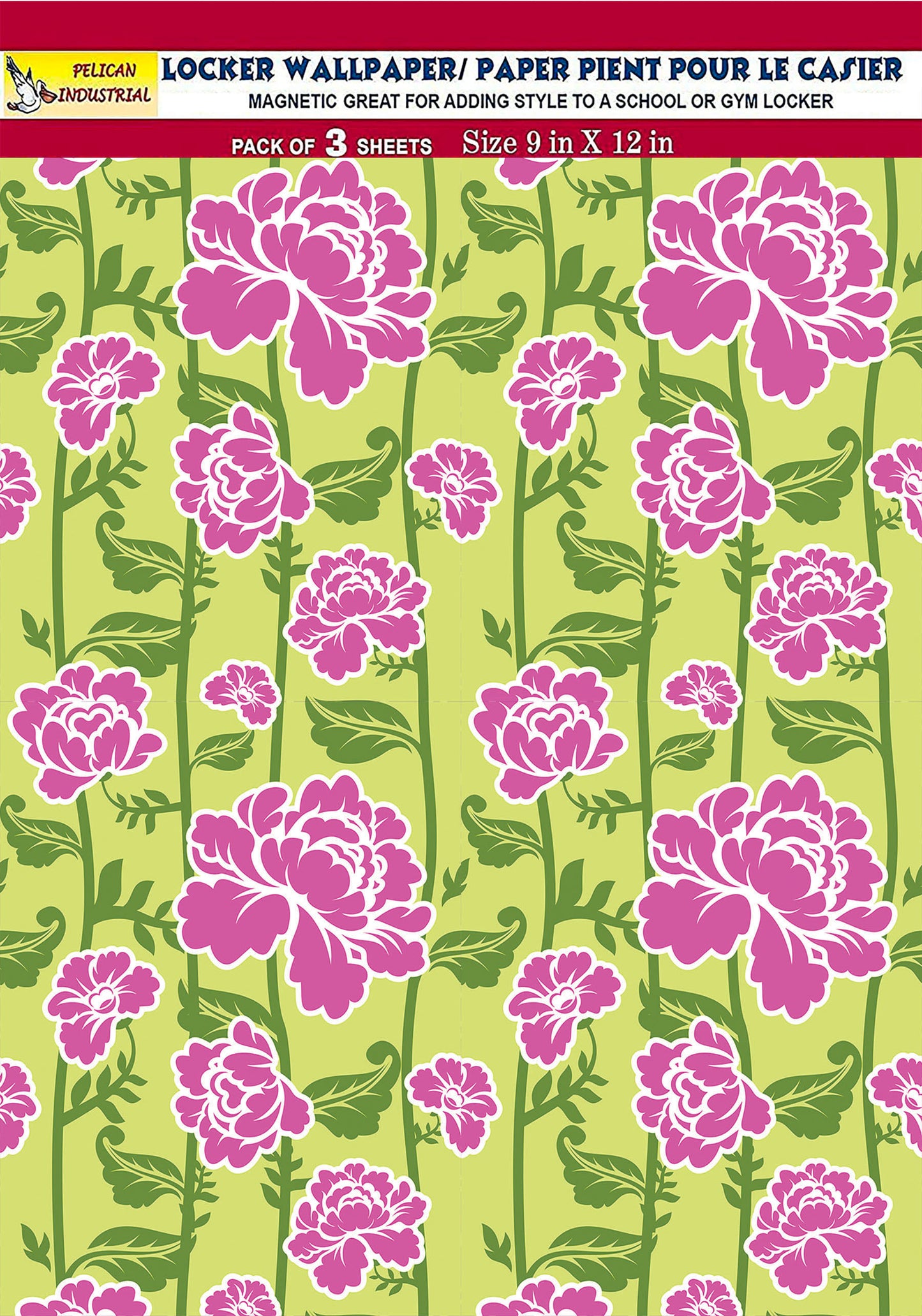 Magnetic Locker Wallpaper - Pack of 3 Sheets - (Flowers) (vg 015)