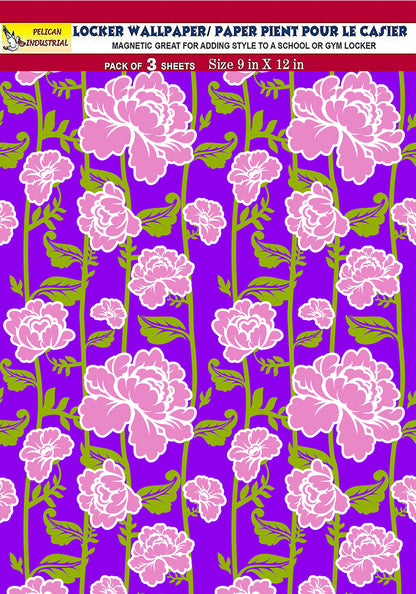 Magnetic Locker Wallpaper - Pack of 3 Sheets - (Flowers) (vg 016)