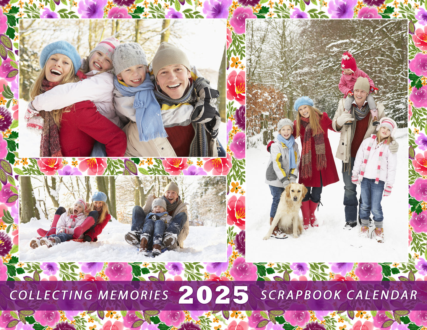 2025 Scrapbook Wall Calendar Spiral-bound (Add Your Own Photos) - 12 Months Desktop #011