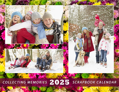 2025 Scrapbook Wall Calendar Spiral-bound (Add Your Own Photos) - 12 Months Desktop #012