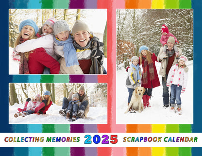 2025 Scrapbook Wall Calendar Spiral-bound (Add Your Own Photos) - 12 Months Desktop #015